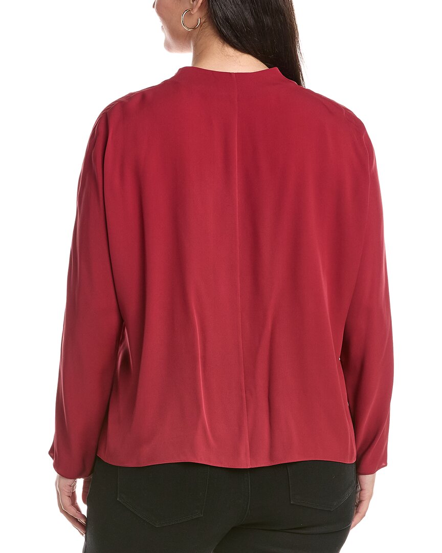 Lafayette 148 New York Plus V-Neck Button Blouse