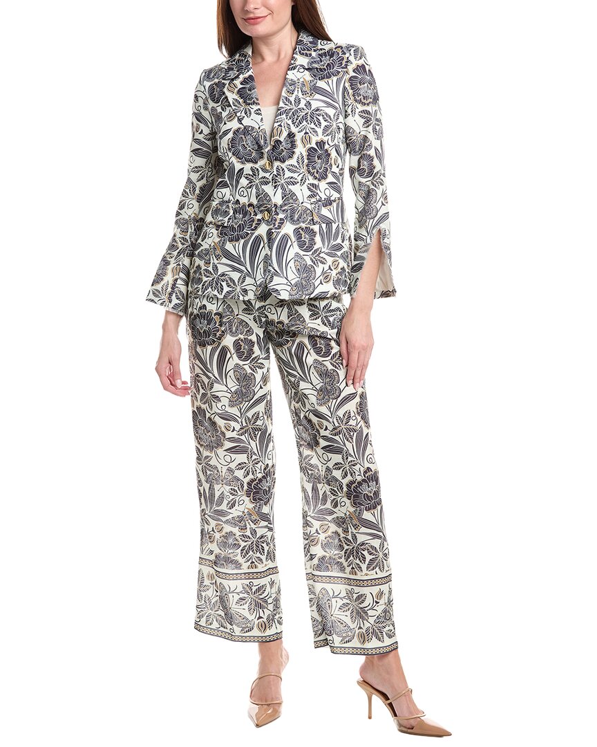 Nanette Nanette Lepore 2Pc Linen Blend Blazer & Pant Suit Set