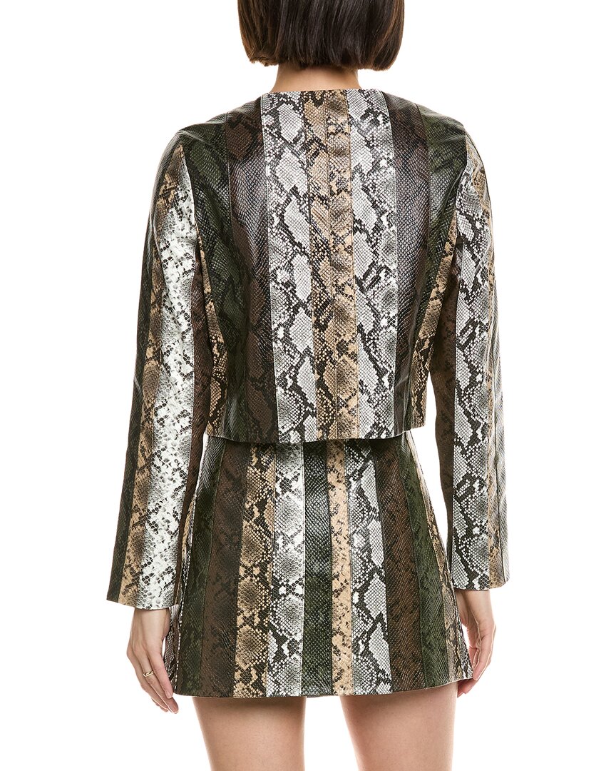 Cynthia Rowley Vegan Leather Patchwork Jacket