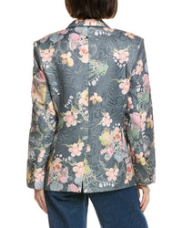Cynthia Rowley Printed Brocade Oversized Blazer