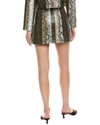 Cynthia Rowley Vegan Leather Patchwork Mini Skirt