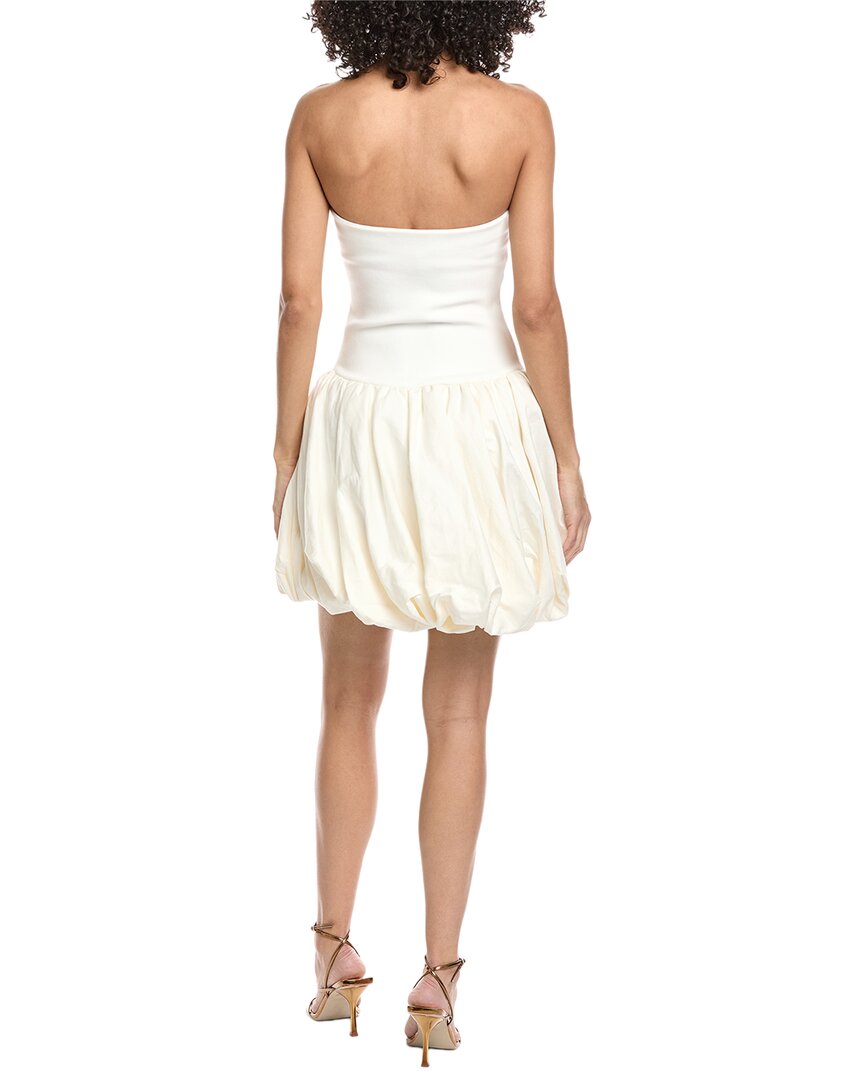 Simkhai Pollie Bubble Hem Linen-Blend Mini Dress
