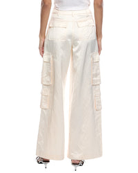 Self-Portrait Satin Cargo Trouser
