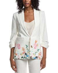T Tahari T Tahari Notch Collar Scrunch Sleeve Blazer