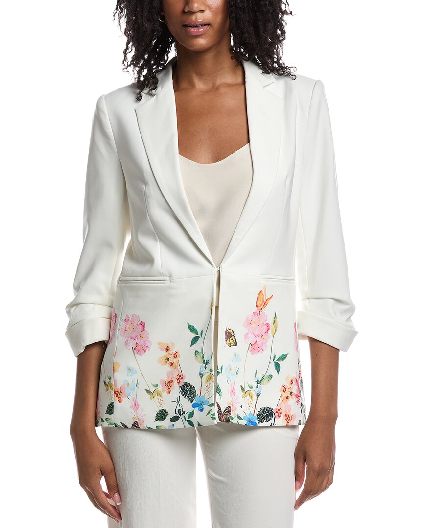 T Tahari T Tahari Notch Collar Scrunch Sleeve Blazer