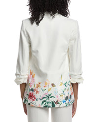 T Tahari T Tahari Notch Collar Scrunch Sleeve Blazer