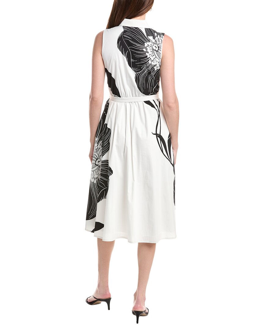 T Tahari T Tahari Split Neck Fit & Flare Dress