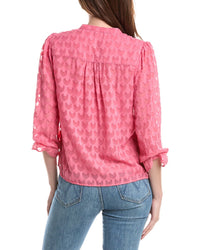 T Tahari T Tahari Sleeve Split Neck Blouse