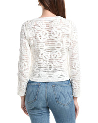 T Tahari T Tahari Mesh Applique Top