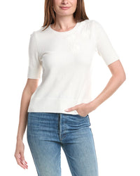T Tahari T Tahari Floral Applique Sweater