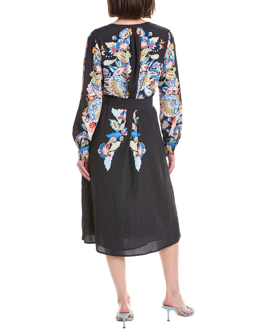 T Tahari Split Neck A-Line Dress
