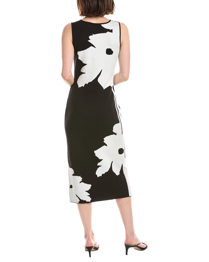 T Tahari Two-Tone Graphic Floral Sweaterdress