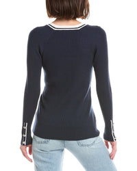 T Tahari Rib Button Front Cardigan