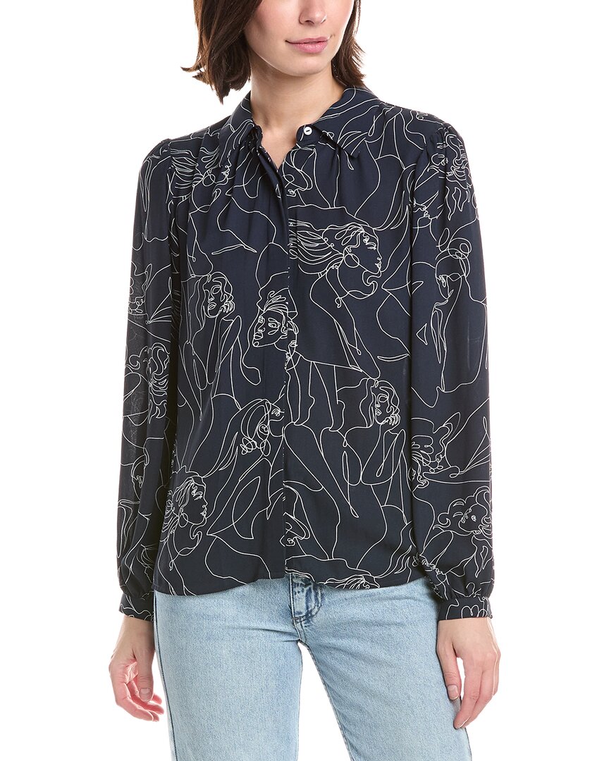 T Tahari Button Down Blouse