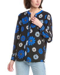T Tahari Split Neck Blouse