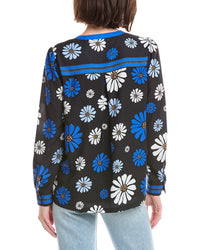 T Tahari Split Neck Blouse