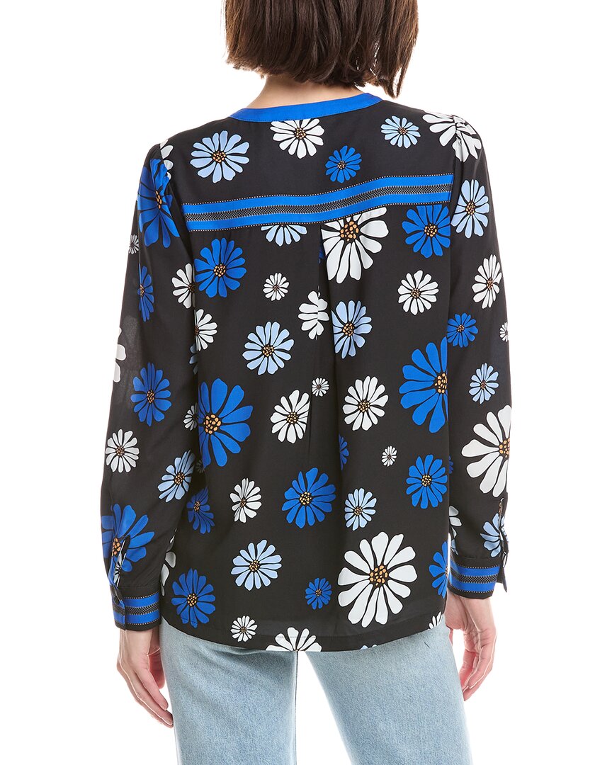 T Tahari Split Neck Blouse