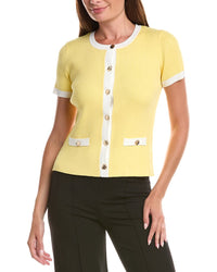 T Tahari T Tahari Striped Button Cardigan