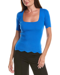 T Tahari T Tahari Scallop Edge Pullover Sweater