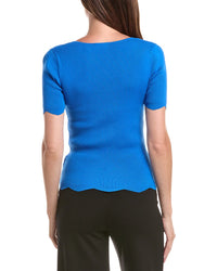 T Tahari T Tahari Scallop Edge Pullover Sweater