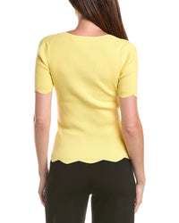 T Tahari T Tahari Scallop Edge Pullover Sweater