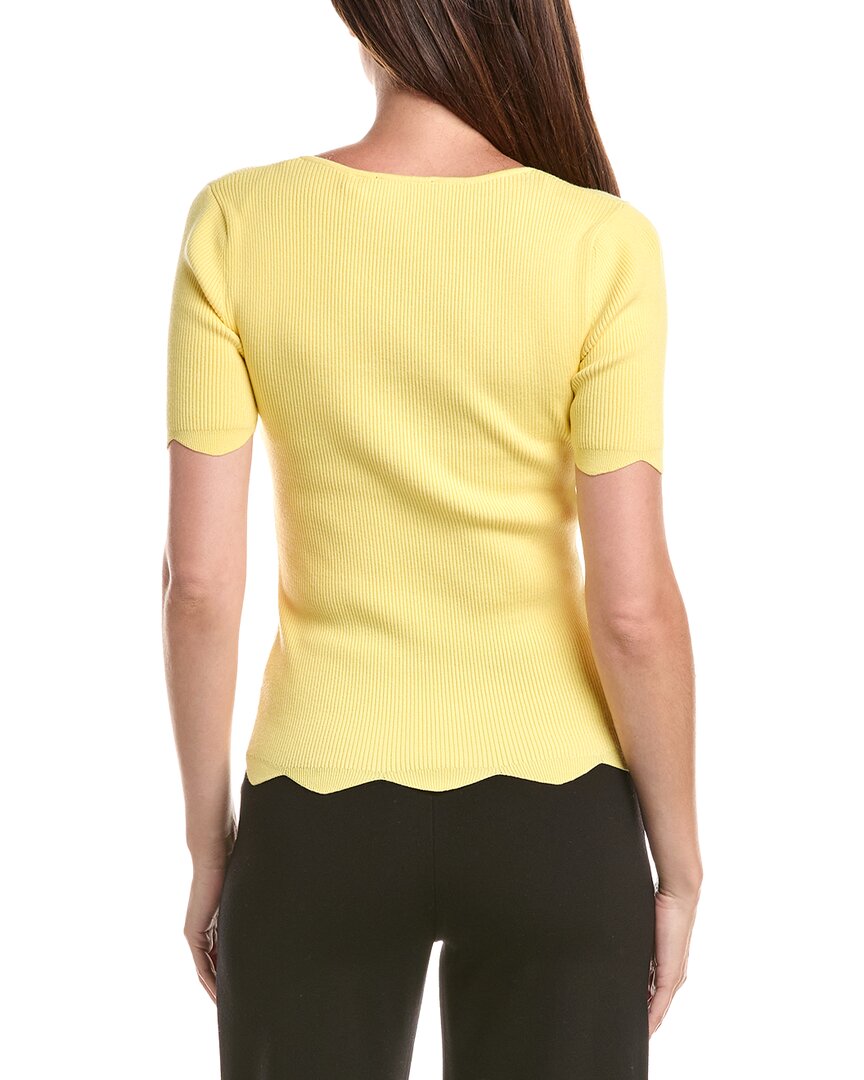 T Tahari T Tahari Scallop Edge Pullover Sweater