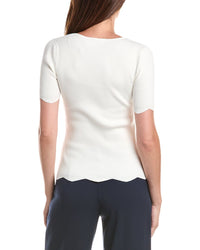 T Tahari T Tahari Scallop Edge Pullover Sweater