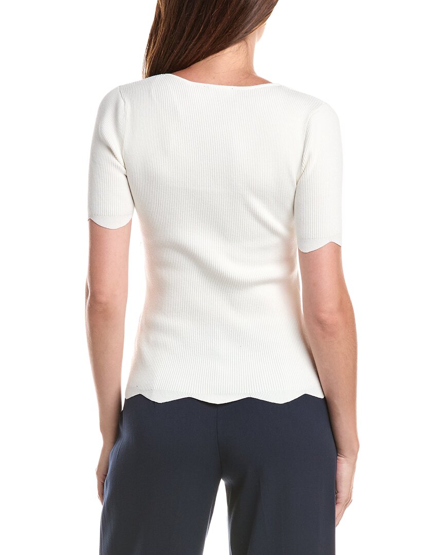 T Tahari T Tahari Scallop Edge Pullover Sweater