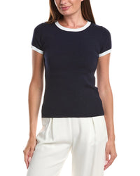T Tahari T Tahari Contrast Trim Pullover