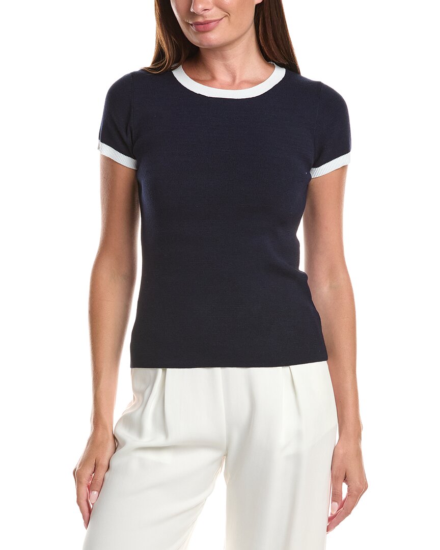 T Tahari T Tahari Contrast Trim Pullover