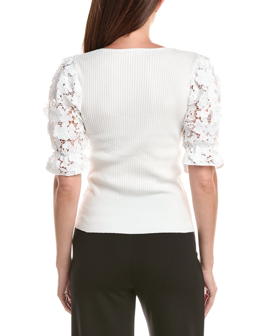 T Tahari T Tahari Lace Blouson Pullover
