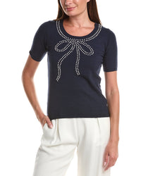 T Tahari T Tahari Bow Embellished Pullover
