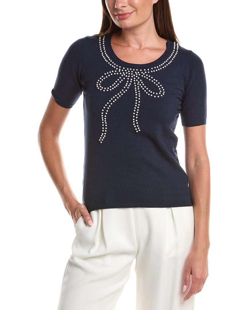 T Tahari T Tahari Bow Embellished Pullover