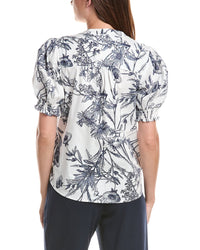T Tahari T Tahari Split Neck Blouse