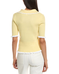 Nanette Nanette Lepore Scallop Trim Polo Sweater