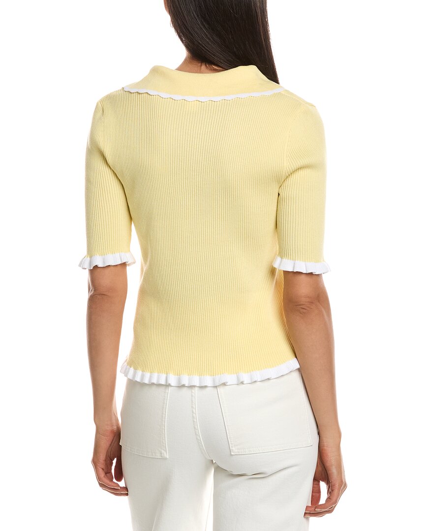 Nanette Nanette Lepore Scallop Trim Polo Sweater