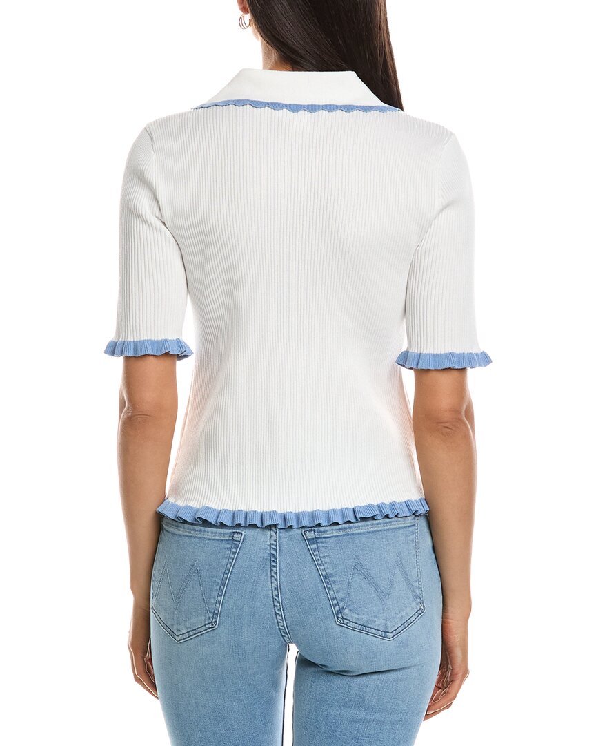 Nanette Nanette Lepore Scallop Trim Polo Sweater