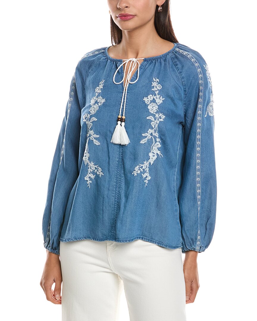 Nanette Nanette Lepore Embroidered Tie Neck Blouse