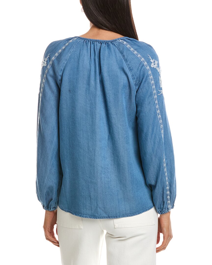 Nanette Nanette Lepore Embroidered Tie Neck Blouse