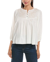 Nanette Nanette Lepore Balloon Sleeve Linen-Blend Blouse