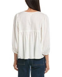 Nanette Nanette Lepore Balloon Sleeve Linen-Blend Blouse