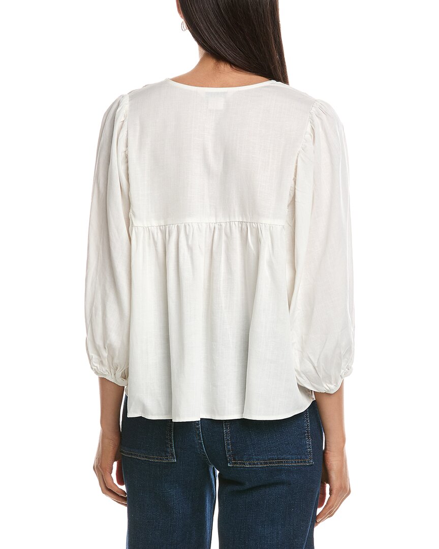 Nanette Nanette Lepore Balloon Sleeve Linen-Blend Blouse