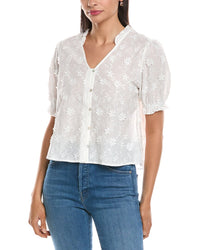 Nanette Nanette Lepore Applique Floral Embroidered Shirt