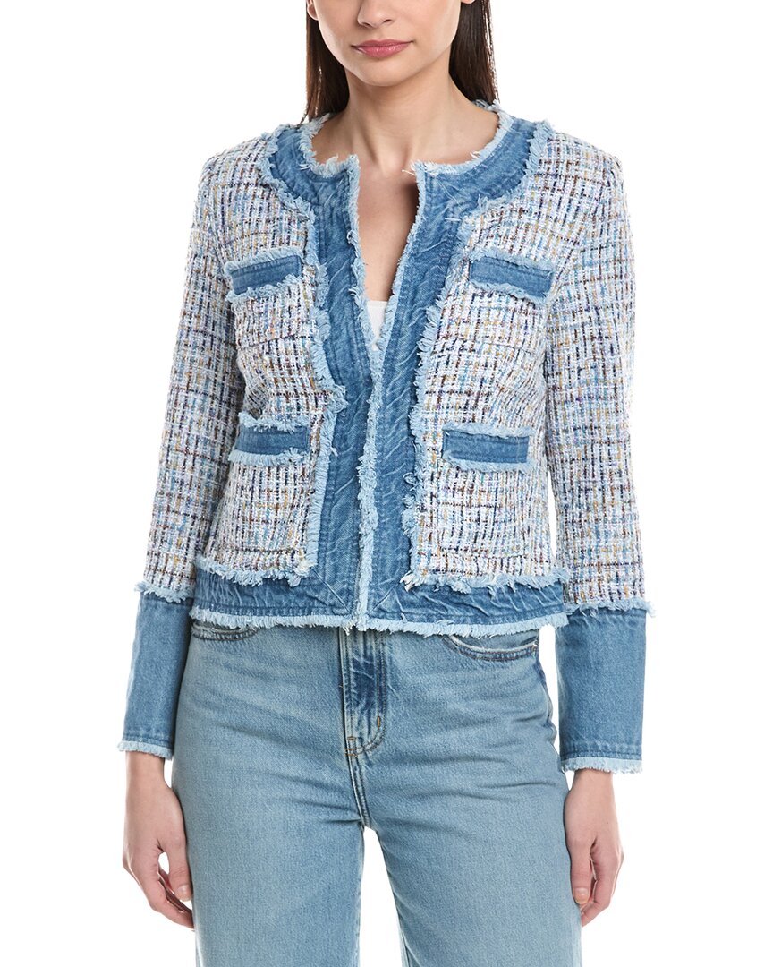 Nanette Nanette Lepore Denim Trim Tweed Jacket