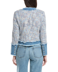 Nanette Nanette Lepore Denim Trim Tweed Jacket