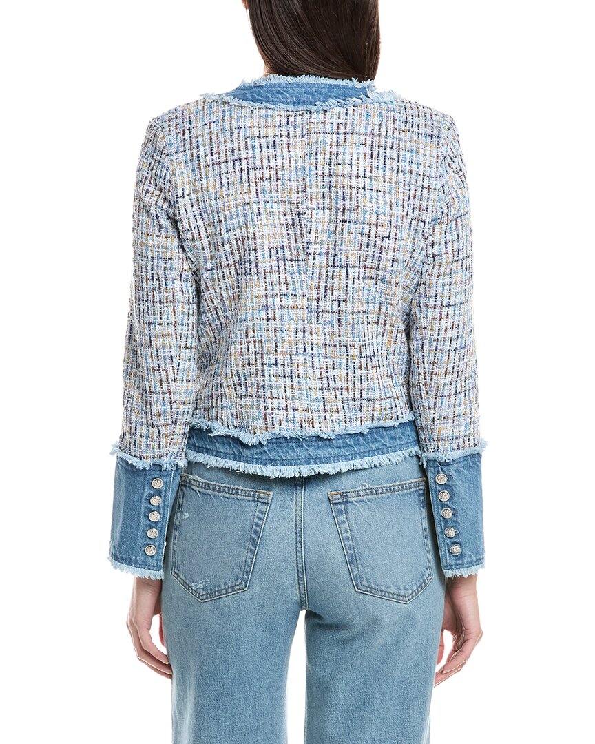 Nanette Nanette Lepore Denim Trim Tweed Jacket