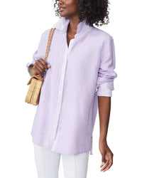 J.Mclaughlin Anilee Linen-Blend Blouse