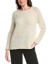 Lafayette 148 New York Nautical Net Wool & Alpaca-Blend Sweater