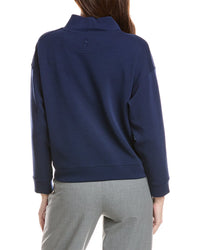 Lafayette 148 New York Ballet Studio Mock Neck Wool-Blend Sweatshirt
