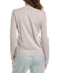Lafayette 148 New York Side Split Stand Collar Mohair & Wool-Blend Sweater
